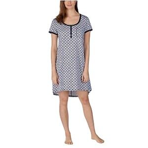 Jane And Bleecker Soft Lightweight Henley Pullover Sleep Shirt Gown